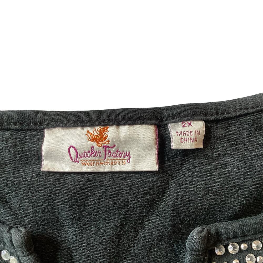 Quacker Factory Rhinestone Embellished Top - Picture 5 of 8